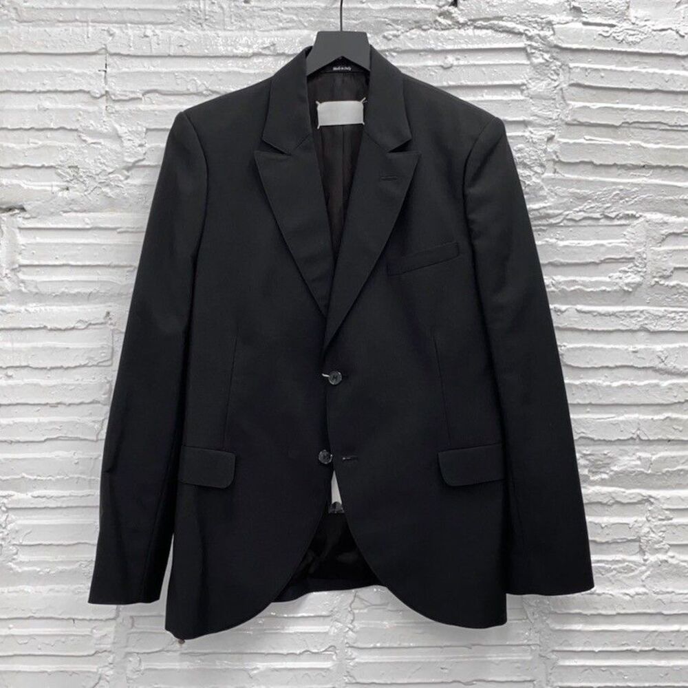 NWT Maison Margiela Notch Lapel Black Mohair & Wool Blazer Women's It 42, US 6